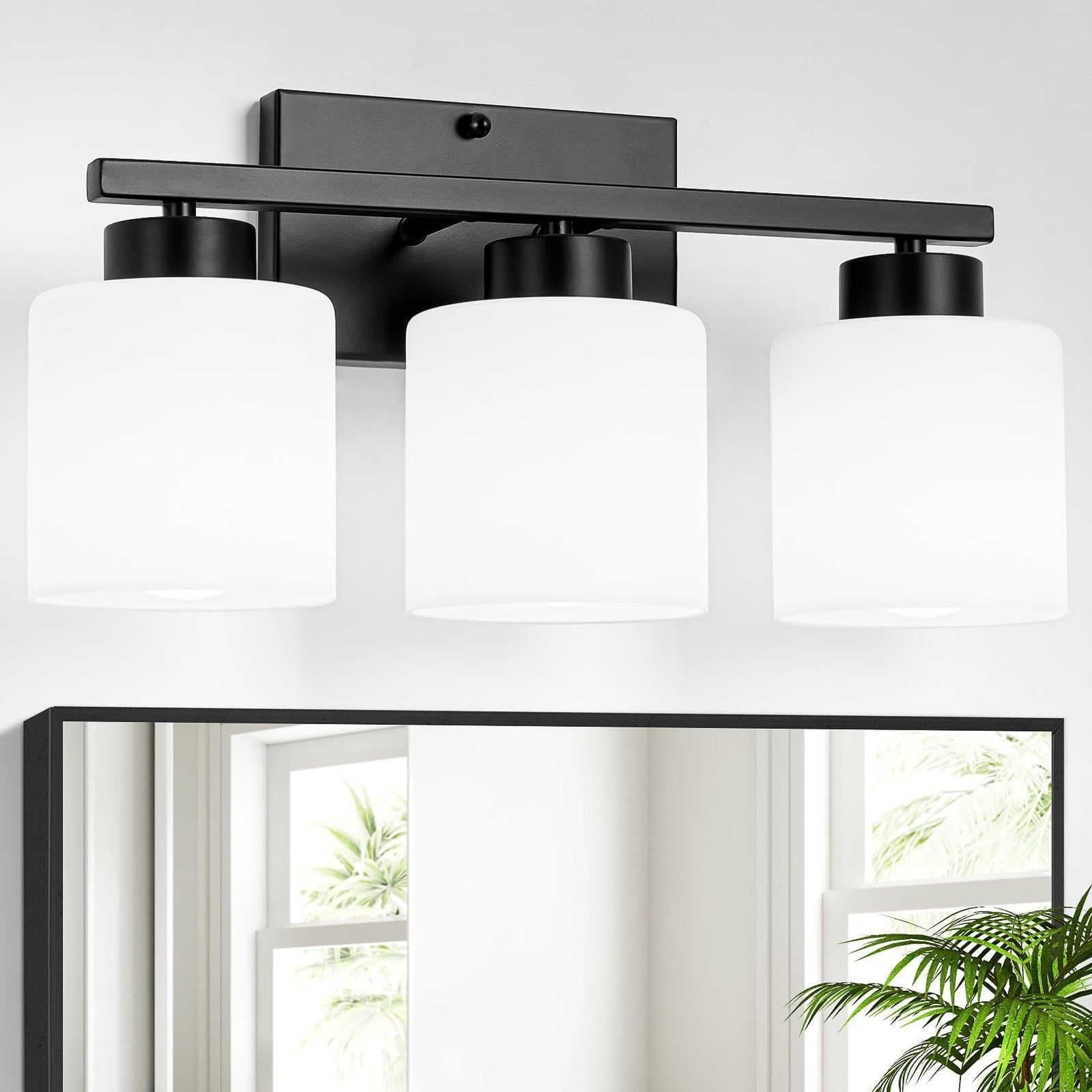 3 Light Bathroom Vanity Light, Black Bathroom Light Fixture, Modern Vanity Li...
