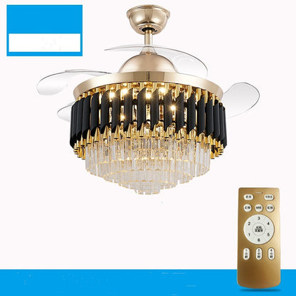 LED Frequency Conversion Crystal Chandelier with Fan Light