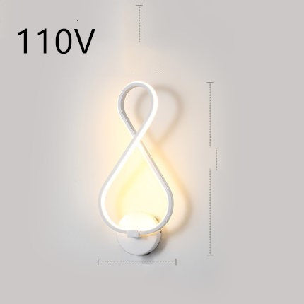 LED Wall Lamp Nordic Minimalist Bedroom Bedside Lighting Fixture