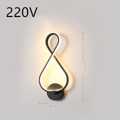 LED Wall Lamp Nordic Minimalist Bedroom Bedside Lighting Fixture