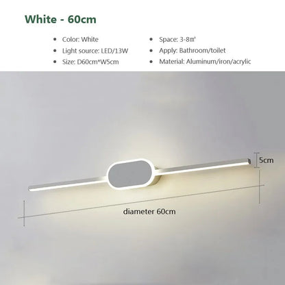 Modern LED Wall Lamps White Black Mirror Headlights Base Decor Walls Sconce for Bathroom Bedroom Living Room Indoor Lighting