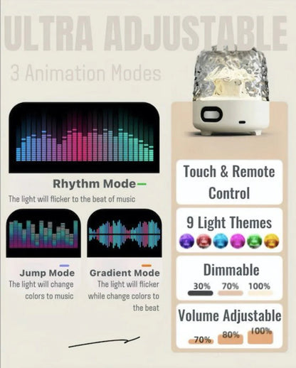 Light Theatre: Ambient Light with Stereo Speaker, Ripple Sunset Aurora Projector All-In-1