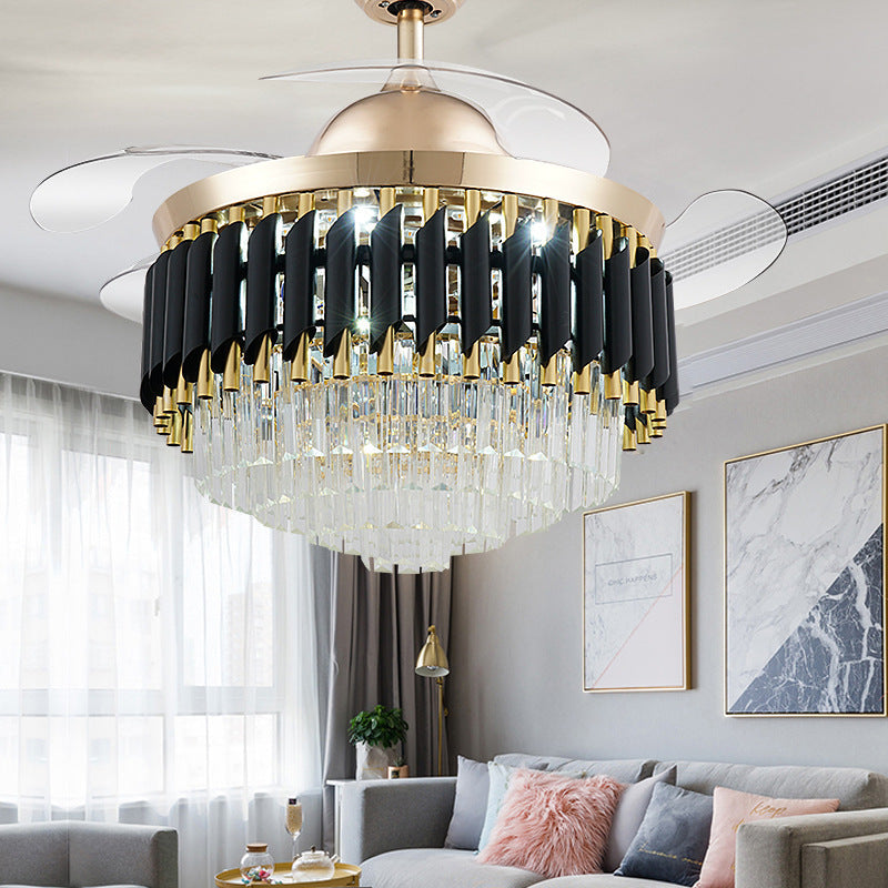LED Frequency Conversion Crystal Chandelier with Fan Light