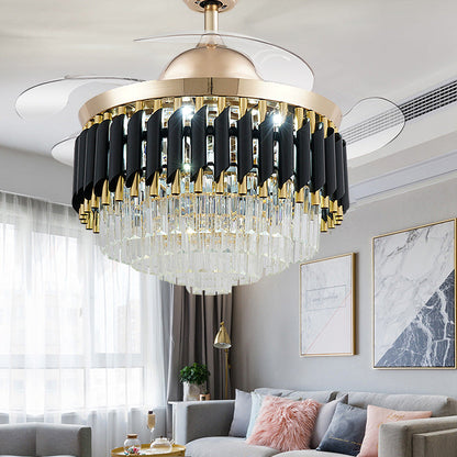 LED Frequency Conversion Crystal Chandelier with Fan Light