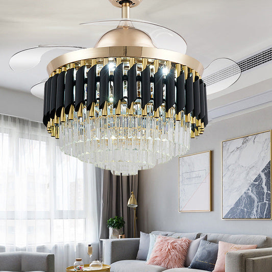 LED Frequency Conversion Crystal Chandelier with Fan Light