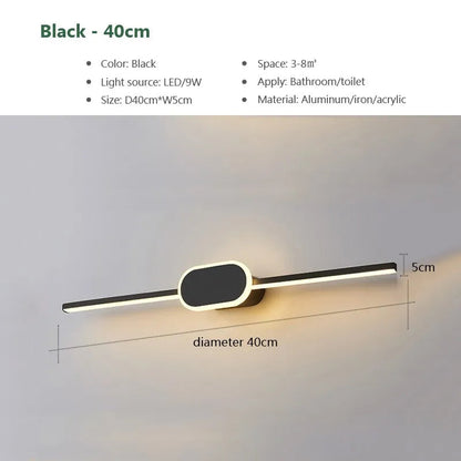 Modern LED Wall Lamps White Black Mirror Headlights Base Decor Walls Sconce for Bathroom Bedroom Living Room Indoor Lighting