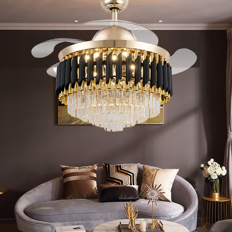 LED Frequency Conversion Crystal Chandelier with Fan Light