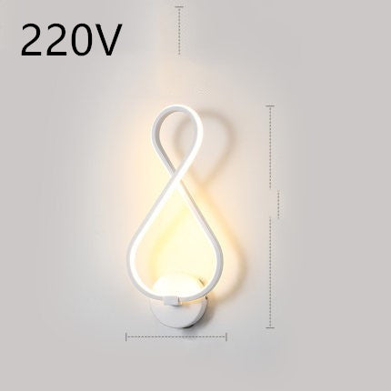 LED Wall Lamp Nordic Minimalist Bedroom Bedside Lighting Fixture