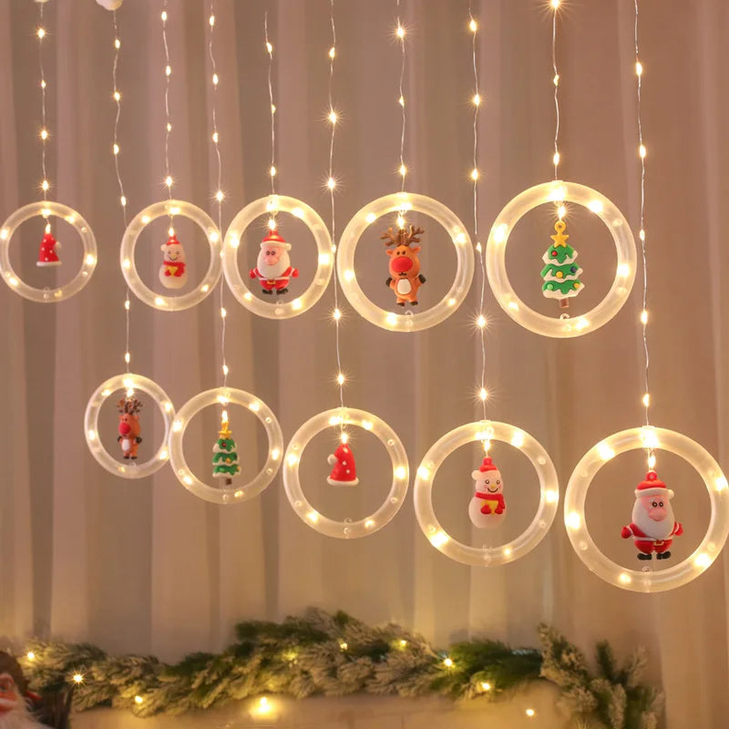 Christmas Led Decorative Lights Strip Star Curtain Lights Christmas Tree Lights String Festival Atmosphere Lights Star Lights