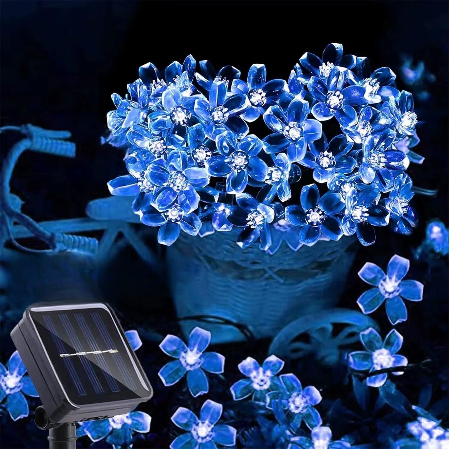 Solar Garden Lights Outdoor Solar Flower String Lights Solar Outdoor Lights Waterproof Flower Lights Garden Decoration Outdoor