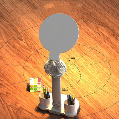 LED Clock Table Lamp USB Desk Light with Fan & Eye Protection