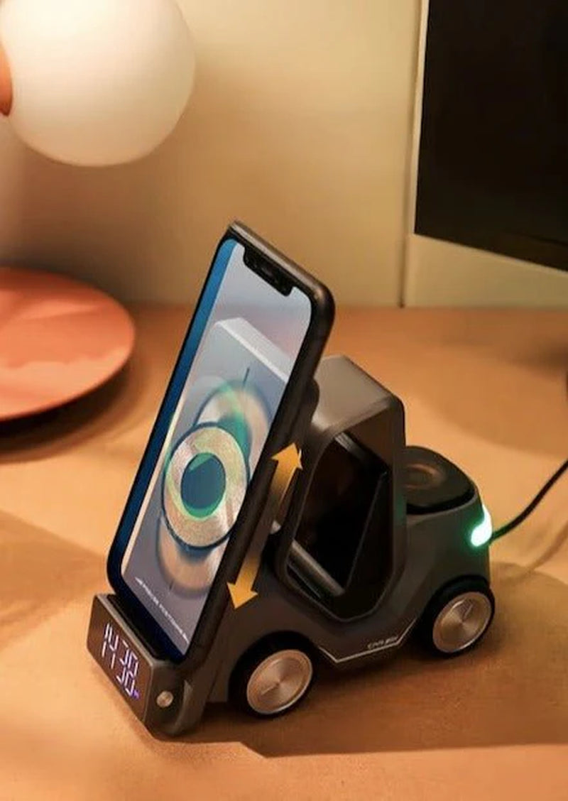 4 in 1 Forklift Fast Wireless4 in 1 Fast Wireless Charging Dock for iPhone, AirPods & Apple Watch Charging Station Dock for Iphone, Airpods & Apple Watch