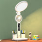 LED Clock Table Lamp USB Desk Light with Fan & Eye Protection