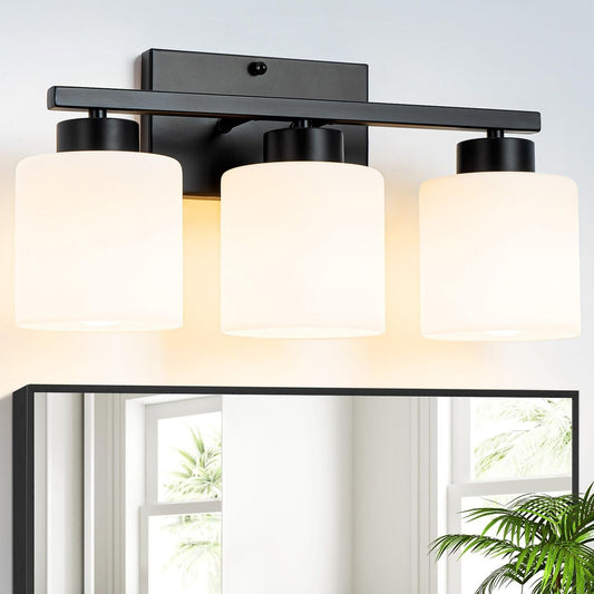 3 Light Bathroom Vanity Light, Black Bathroom Light Fixture, Modern Vanity Li...
