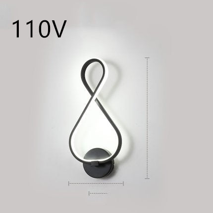 LED Wall Lamp Nordic Minimalist Bedroom Bedside Lighting Fixture