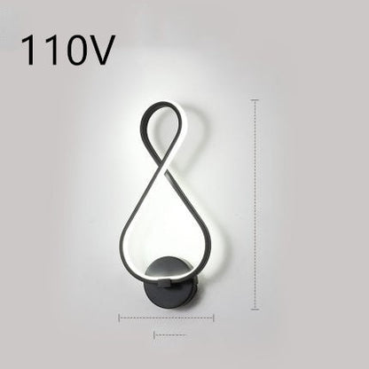 LED Wall Lamp Nordic Minimalist Bedroom Bedside Lighting Fixture