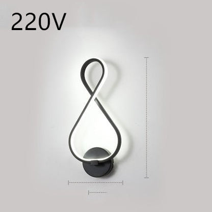 LED Wall Lamp Nordic Minimalist Bedroom Bedside Lighting Fixture