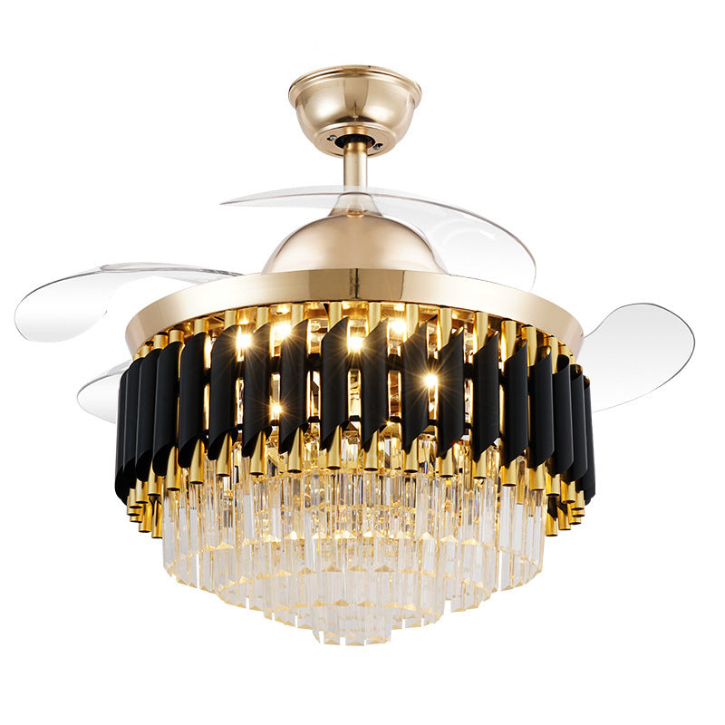 LED Frequency Conversion Crystal Chandelier with Fan Light